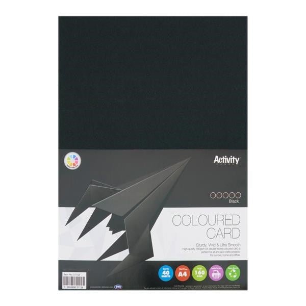 Premier A4 Black Card 160Gsm (Pack Of 40 Sheets) - ABC School Supplies