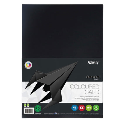 Premier A4 Black Card 160Gsm (Pack of 40 Sheets) - ABC School Supplies