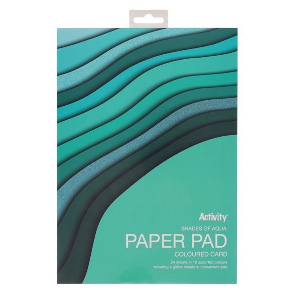Premier A4 Card Pad 24 Sheets - Shades Of Aqua - ABC School Supplies