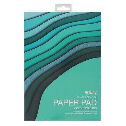 Premier A4 Card Pad 24 Sheets - Shades Of Aqua - ABC School Supplies