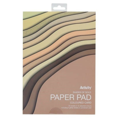 Premier A4 Card Pad 24 Sheets - Shades Of Gold - ABC School Supplies