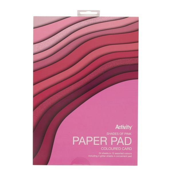 Premier A4 Card Pad 24 Sheets - Shades Of Pink - ABC School Supplies