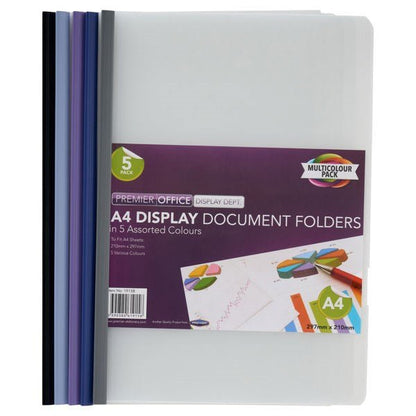 Premier A4 Display Document Folders - Pack Of 5 - ABC School Supplies