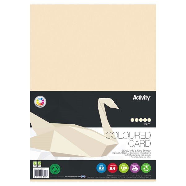 Premier Activity A4 160gsm Card 50 Sheets – Colours - ABC School Supplies