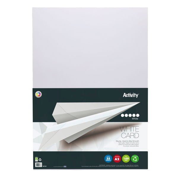 Premier Activity Large A2 160gsm Card 25 Sheets – White - ABC School Supplies