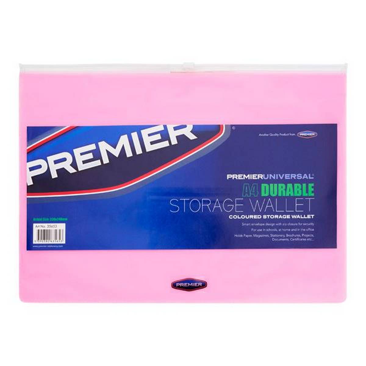 **Premier Universal A4 Durable Coloured Storage Wallet - ABC School Supplies