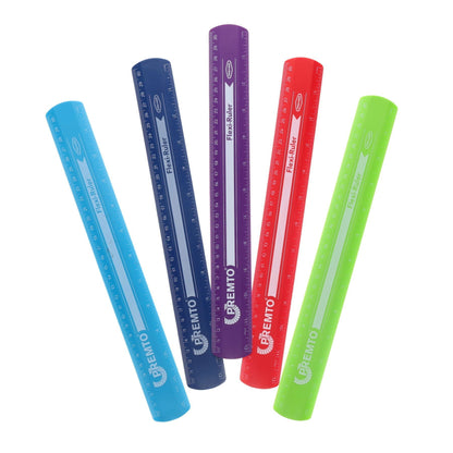 Premto 30cm Flexible Ruler - Assorted Colours - ABC School Supplies