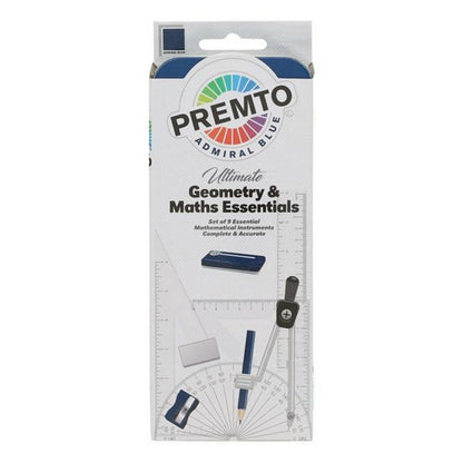 Premto 9pce Maths Set Admiral Blue - ABC School Supplies