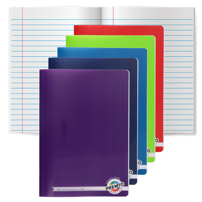 Premto A4 120Pg Durable Cover Manuscript Book - Pack of 5 Asst. - ABC School Supplies