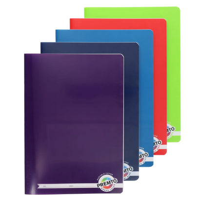 Premto A4 120Pg Durable Cover Manuscript Book - Pack of 5 Asst. - ABC School Supplies