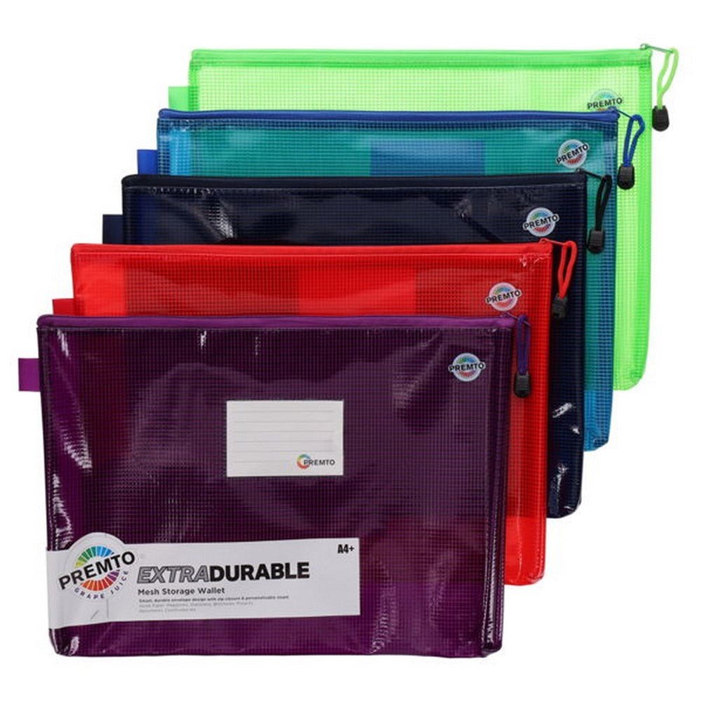 **Premto A4+ Extra Durable Mesh Storage Wallet - ABC School Supplies