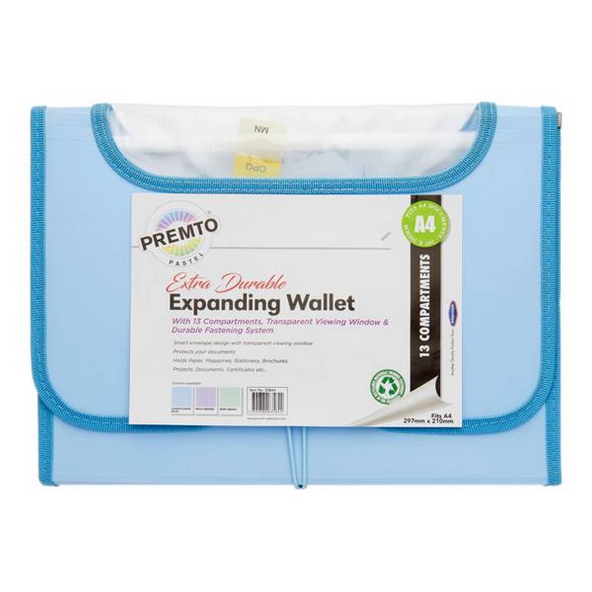 Premto A4 Pastel 13 Pocket Expanding File - ABC School Supplies