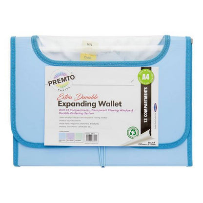Premto A4 Pastel 13 Pocket Expanding File - ABC School Supplies