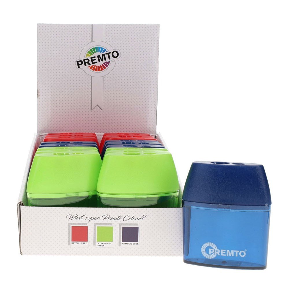 Premto Barrel Double Hole Sharpener - Pack of 18 - ABC School Supplies
