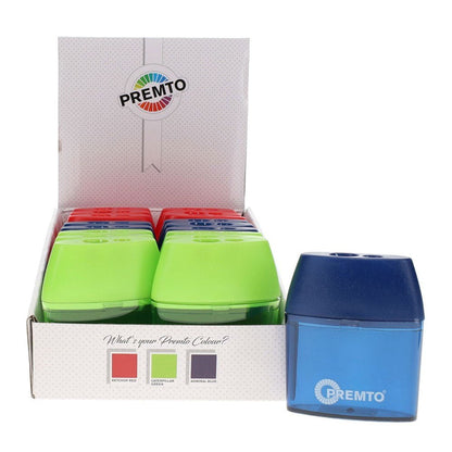 Premto Barrel Double Hole Sharpener - Pack of 18 - ABC School Supplies