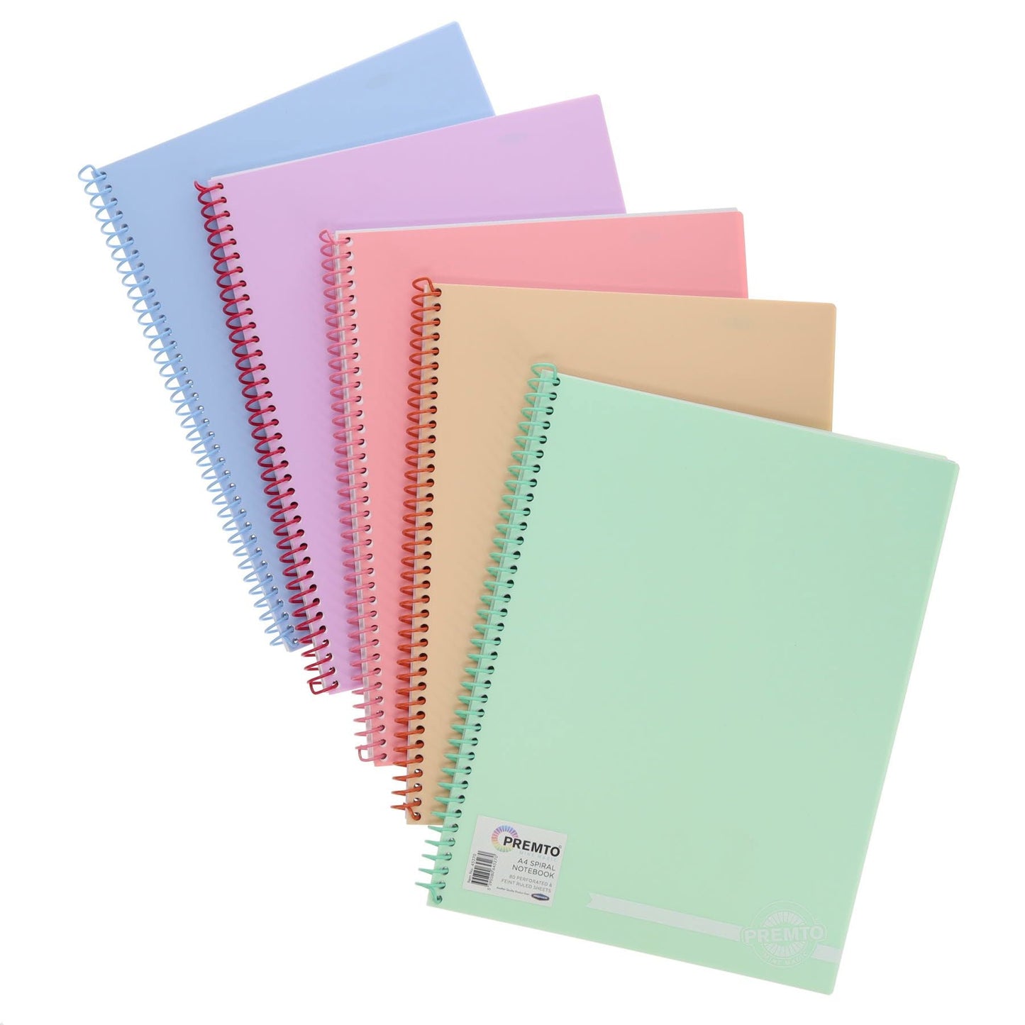 Premto Pastel A4 160Pg PP Spiral Notebook - ABC School Supplies