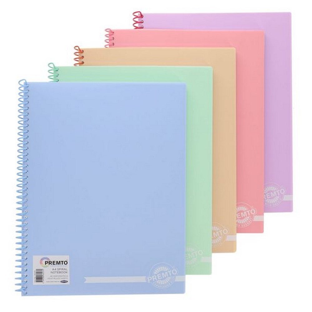 Premto Pastel A4 160Pg Pp Spiral Notebook - ABC School Supplies