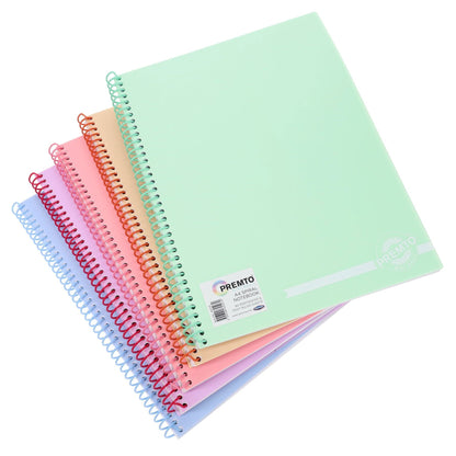 Premto Pastel A4 160Pg PP Spiral Notebook - ABC School Supplies