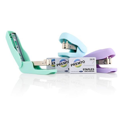 Premto Pastel Easy Grip Stapler & 26/6 Staples - ABC School Supplies