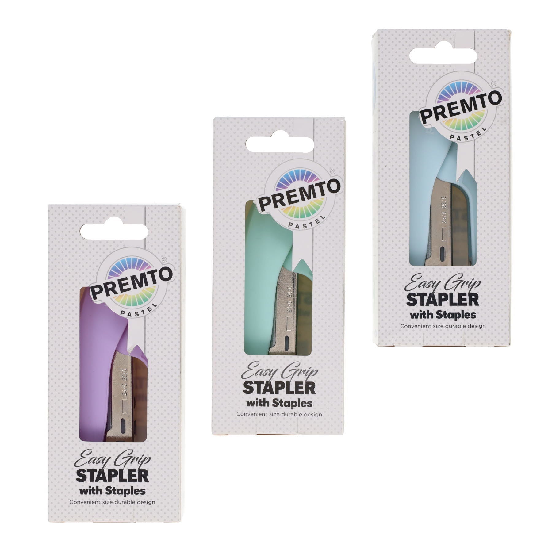 Premto Pastel Easy Grip Stapler & 26/6 Staples - ABC School Supplies