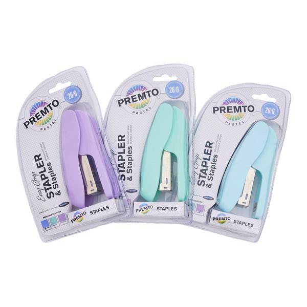 Premto Pastel Easy Grip Stapler & 26/6 Staples - ABC School Supplies
