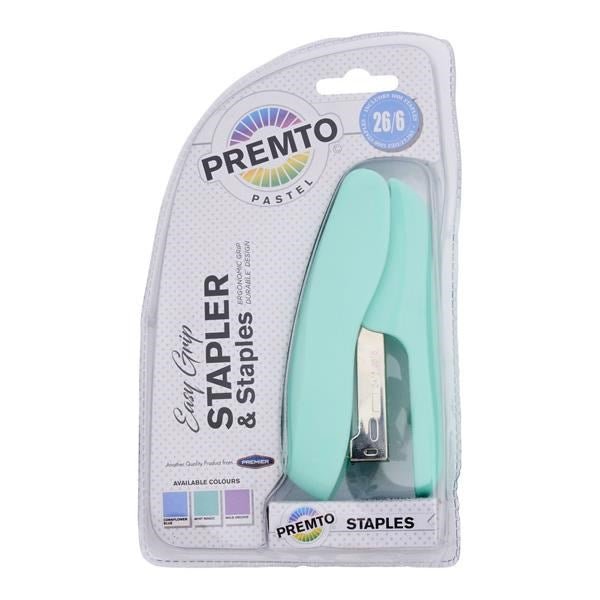 Premto Pastel Easy Grip Stapler & 26/6 Staples - ABC School Supplies