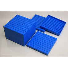 Interlocking Plastic Base Ten 10 Flats Set of 10 (Blue)