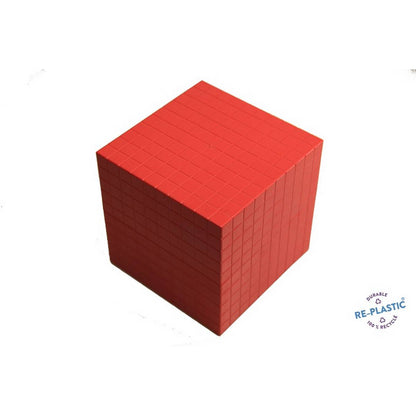 Interlocking Plastic Base Ten Cube (Red)