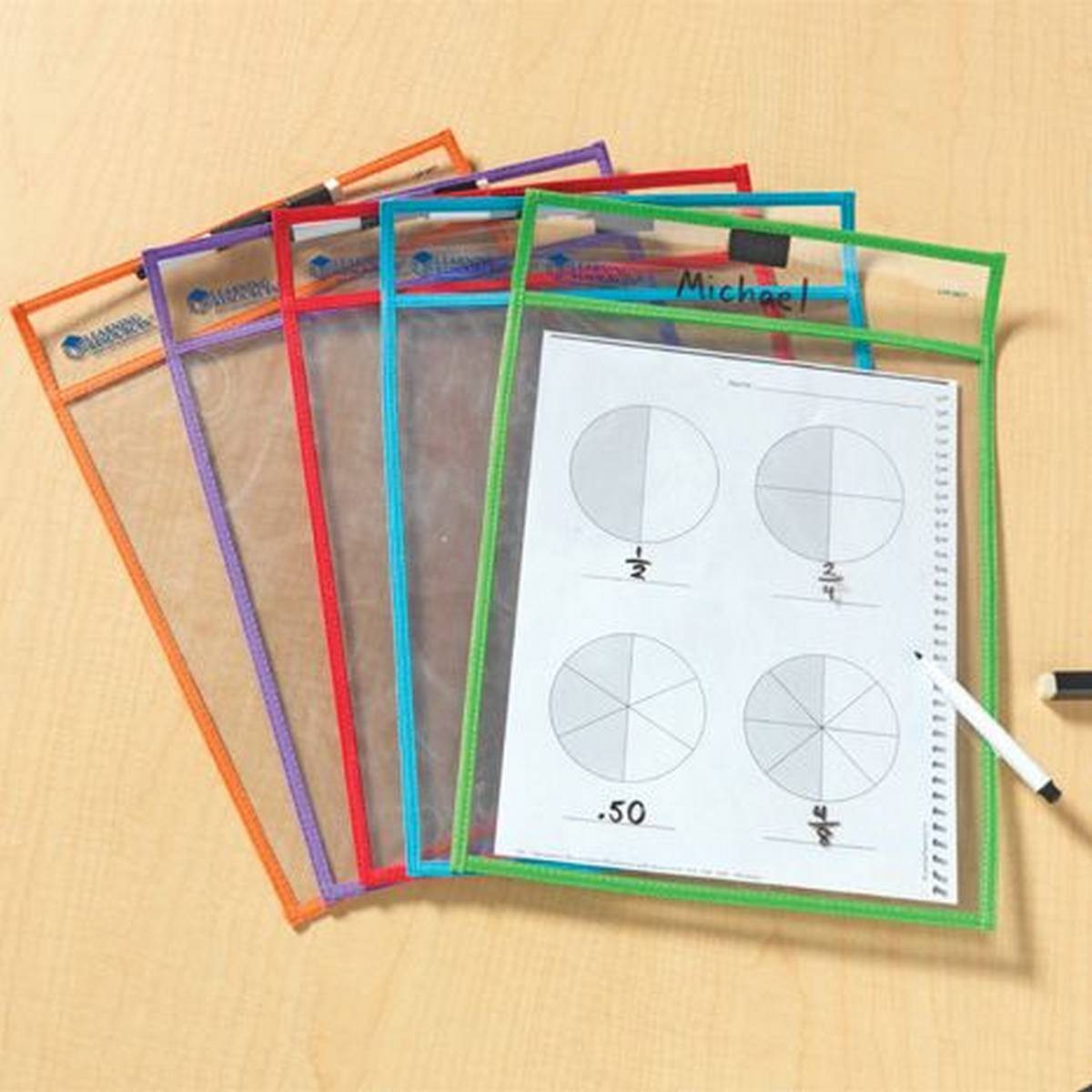 Reusable Wipe-Clean Pockets (Set of 5)