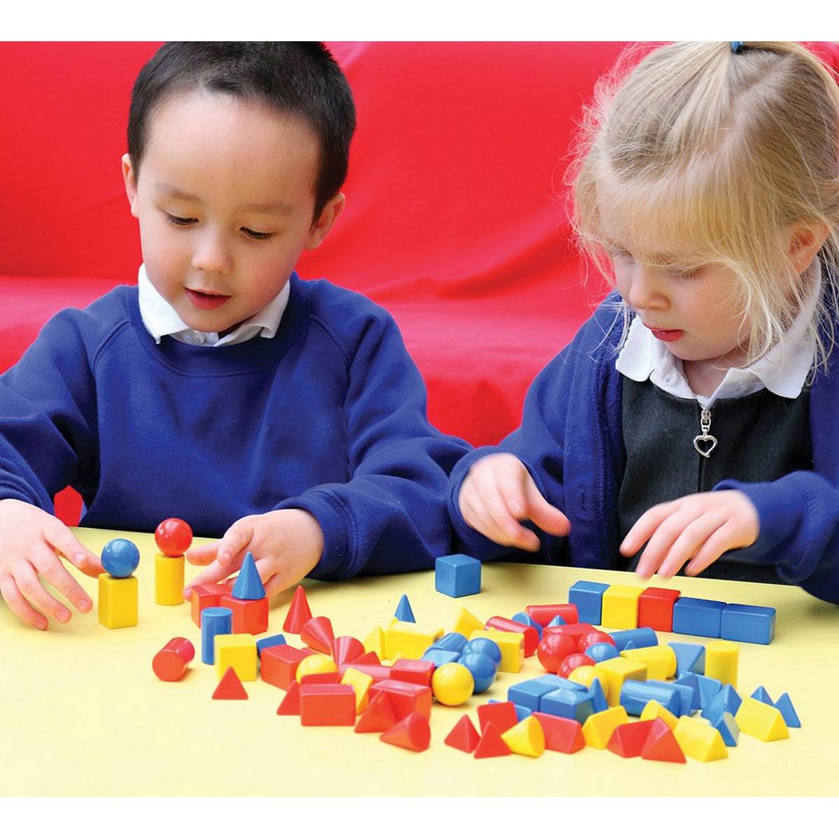 Small Solid Geometric Shapes - Classpack of 96