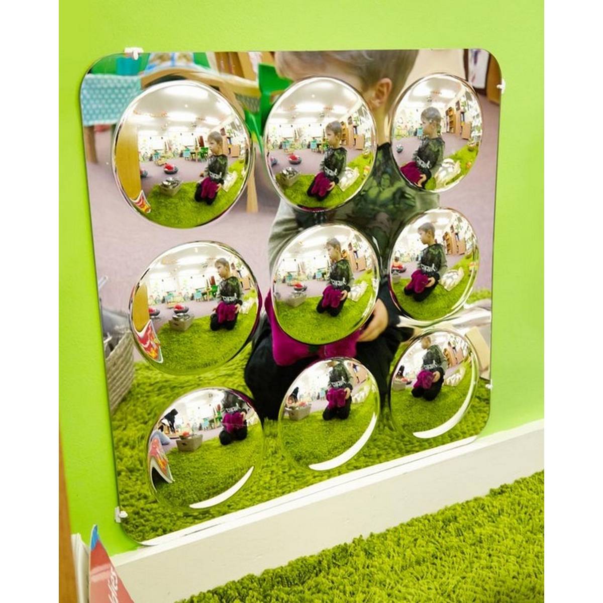 Large 9-Domed Acrylic Mirror Panel - 490mm