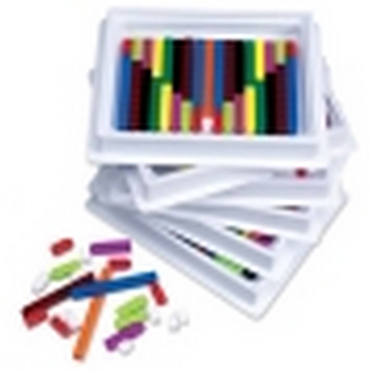 Interlocking Plastic Cuisenaire Rods Classroom Multi-Pack