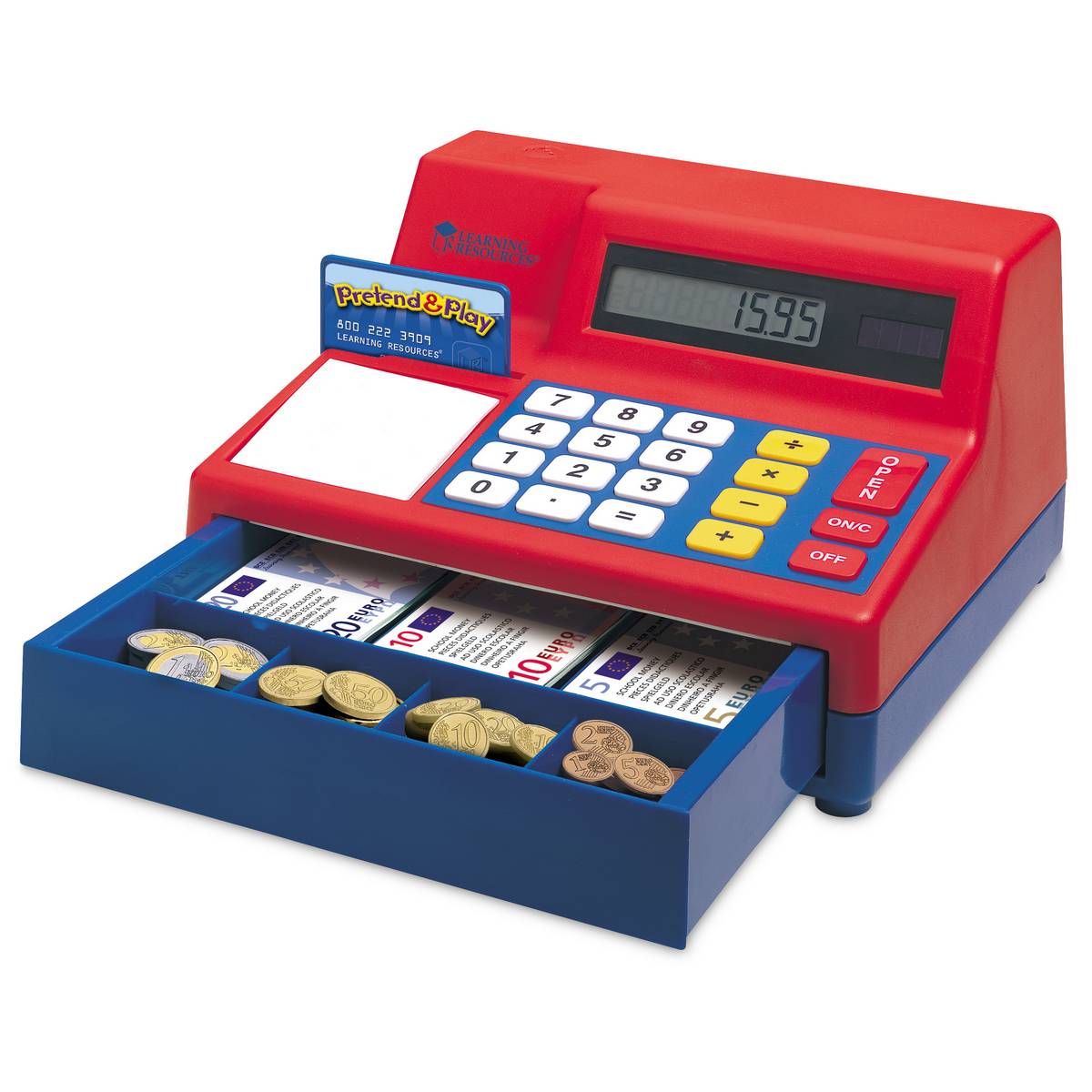 Calculator Cash Register with Euro Money