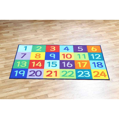 Rainbow 1-24 Numbers Mat Durable Tuf-Loop