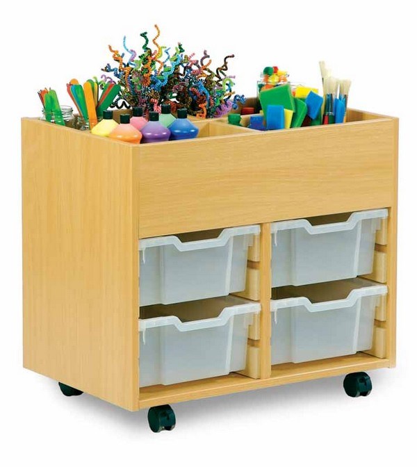 Small Art Storage Unit With Top Storage And  4 Trays