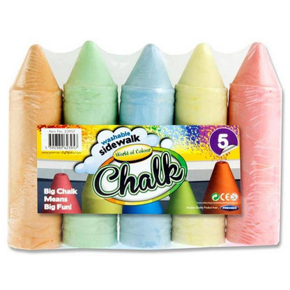 Jumbo Sidewalk Chalk 19cm - Coloured Pack of 5