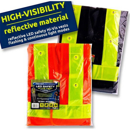 Universal Led High Visibility Safety Waistcoats - Pack of 2 Asst.