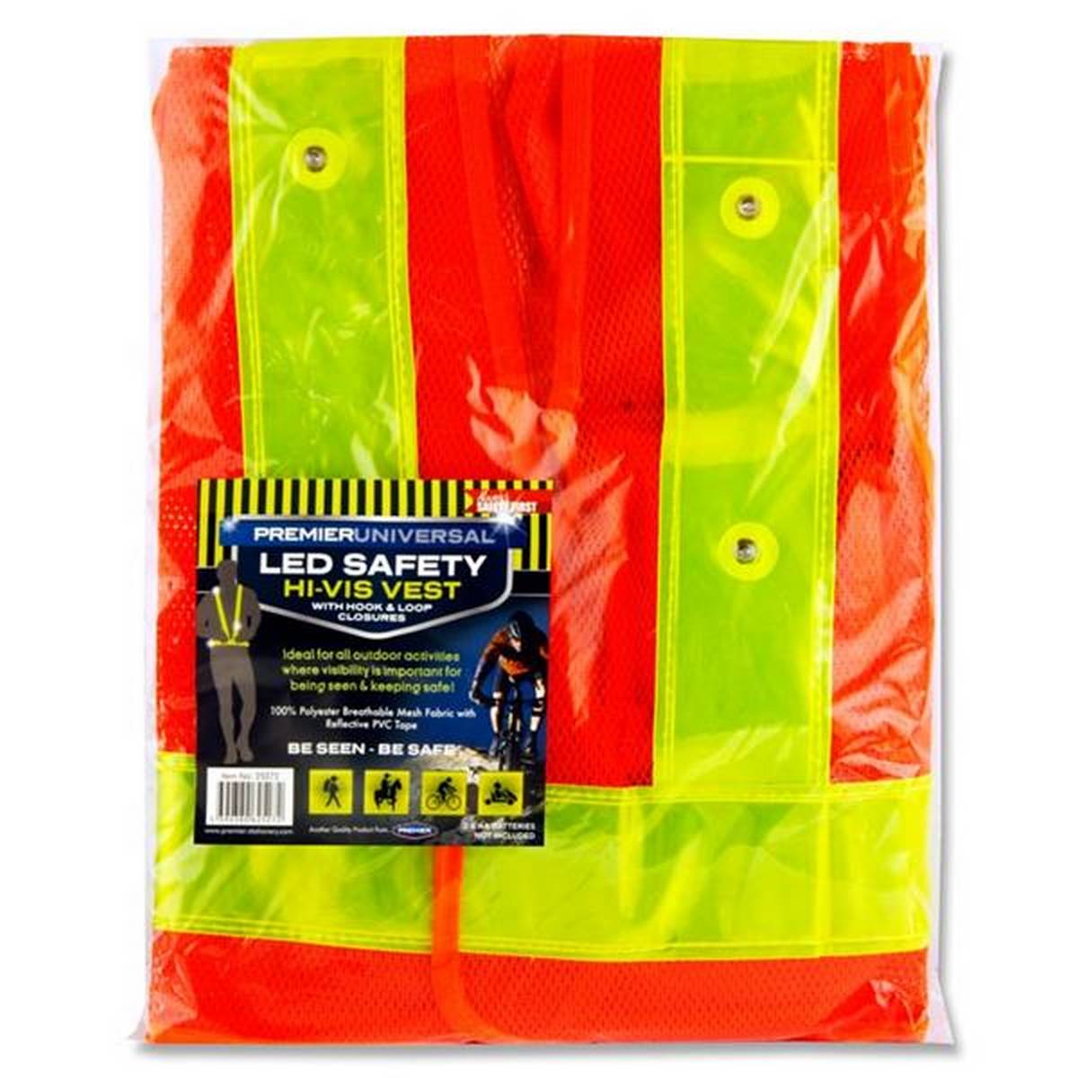 Universal Led High Visibility Safety Waistcoats - Pack of 2 Asst.