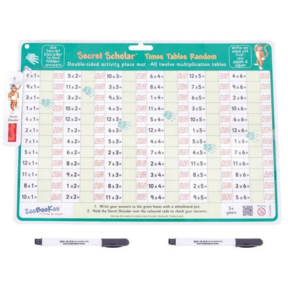 Times Tables Random with Secret Decoder and 2 Dry Wipe Pens