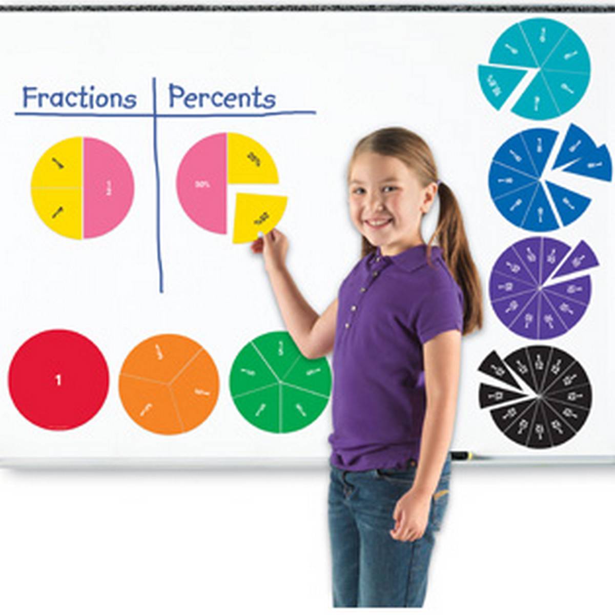 Double-Sided Magnetic Rainbow Fraction Circles