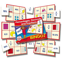 Percentages, Decimals & Fractions Bingo
