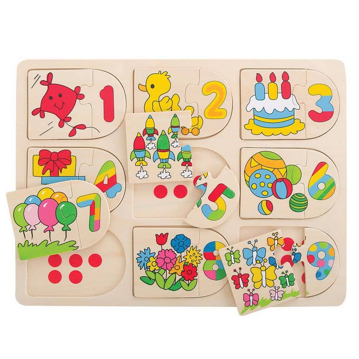 Picture and Number Matching Puzzle