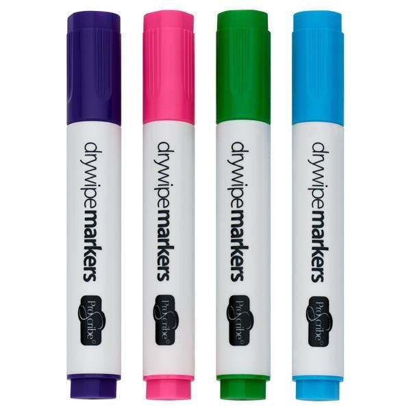 ProScribe Dry Wipe Whiteboard Markers Pack Of 4 - ABC School Supplies