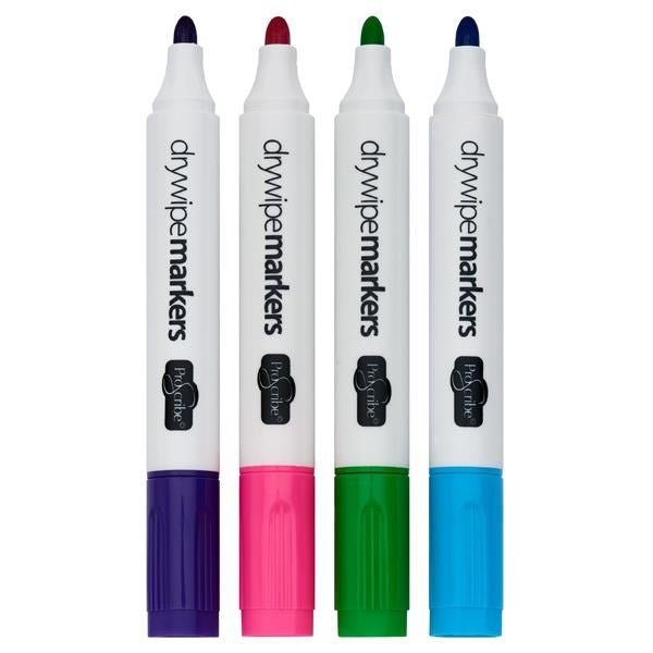 ProScribe Dry Wipe Whiteboard Markers Pack Of 4 - ABC School Supplies