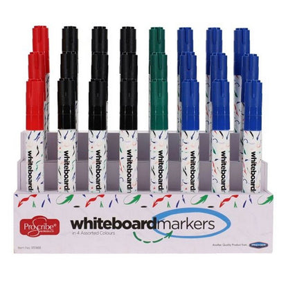 ProScribe Drywipe Whiteboard Markers Asstd Colours Value Pack Of 24 - ABC School Supplies