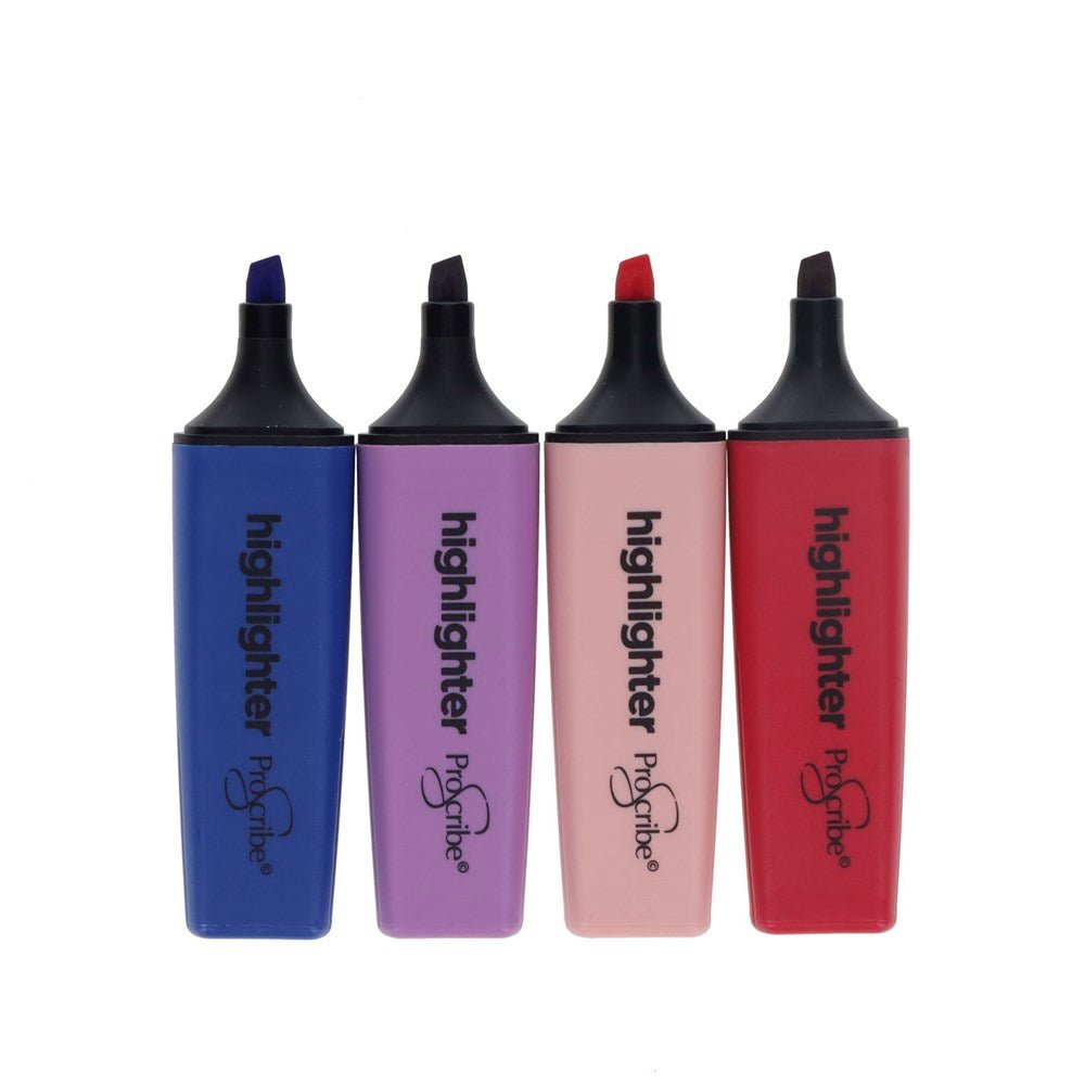 ProScribe Highlighter Markers Pack of 4 - ABC School Supplies
