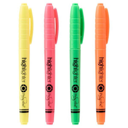 ProScribe Highlighter, Slim Barrel – Assorted Pack Of 4 - ABC School Supplies