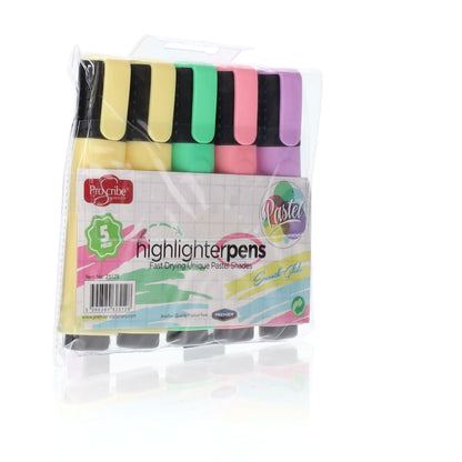 ProScribe Pastel Highlighters Pack of 5 - ABC School Supplies