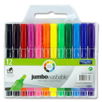 ProScribe Pkt.12 Washable Jumbo Markers - ABC School Supplies