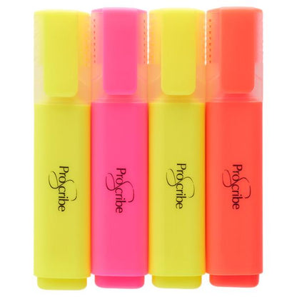 ProScribe Wallet of 4 Assorted Highlighters - ABC School Supplies